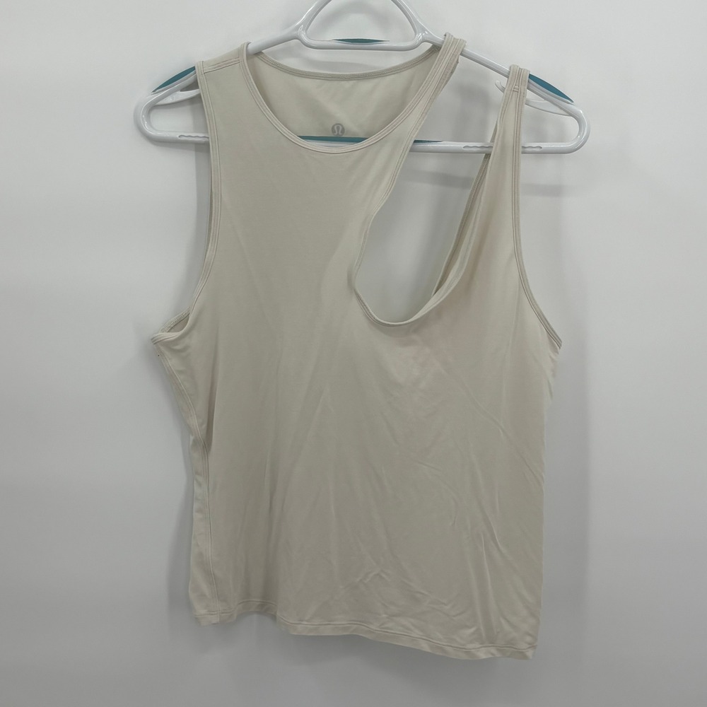 Lululemon Asymmetric shoulder Cut-Out Tank Top‎ Bone Activewear Sleeveless Yoga